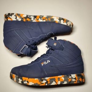 Fila Navy High Top Sneakers W/Confetti Bottom 4